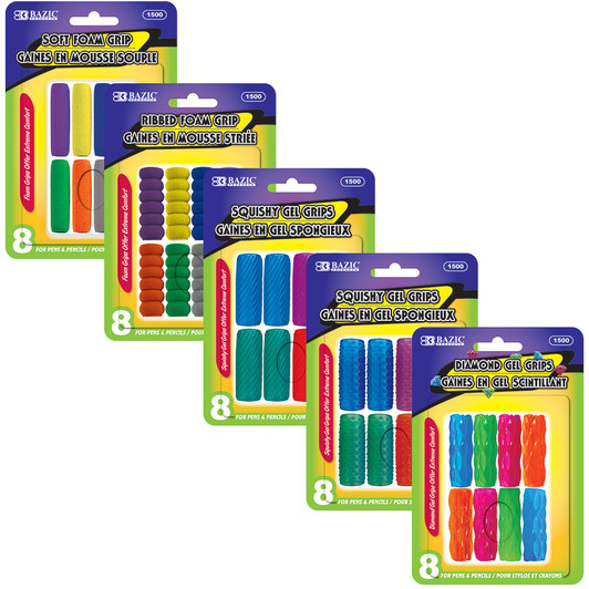 BAZIC Assorted Color & Shape Pencil / Pen Grip (8/Pack) BAZIC Assorted Color & Shape Pencil / Pen Grip (8/Pack)