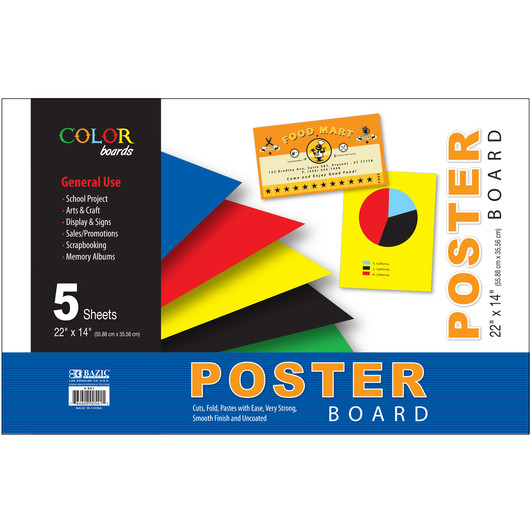 BAZIC Poster Board Glitter Color 11 X 14, For Crafting (3/Pack), 1-Pack