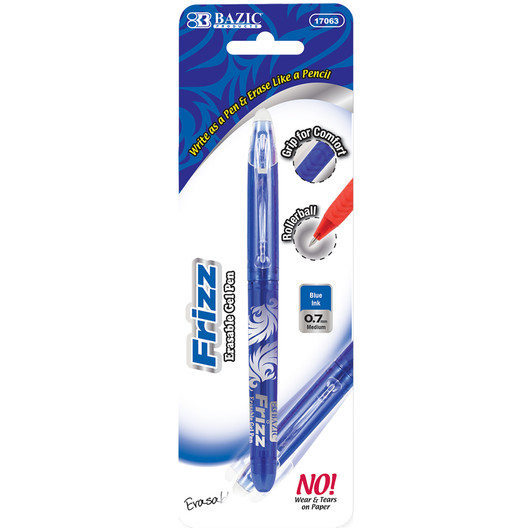 BAZIC Frizz Blue Eraseble Pen With Grip BAZIC Frizz Blue Eraseble Pen With Grip