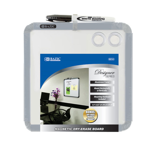 BAZIC 8.5" x 8.5" Magnetic Dry Erase Board W/ Marker & 2 Magnets BAZIC 8.5" x 8.5" Magnetic Dry Erase Board W/ Marker & 2 Magnets
