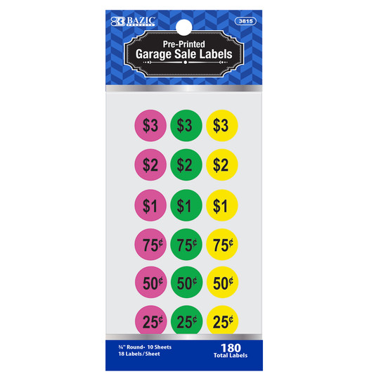 BAZIC Garage Sale Label (180/Pack) BAZIC Garage Sale Label (180/Pack)