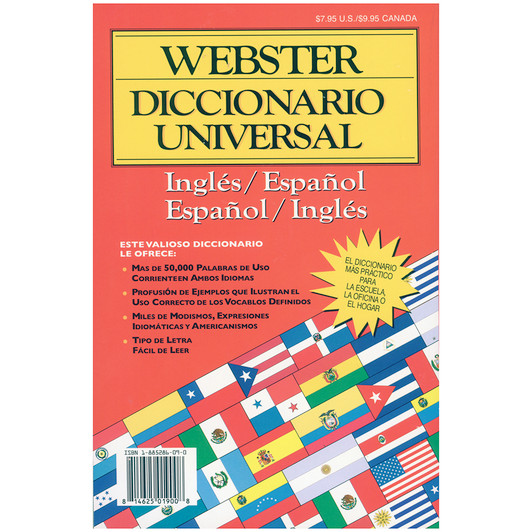 WEBSTER Jumbo 320 Pg. Spanish-English Dictionary