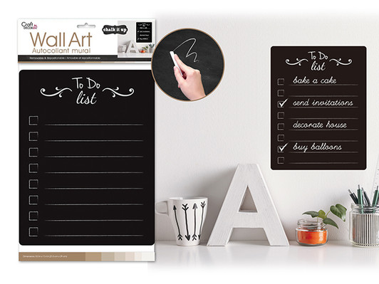 Craft Décor: 8"X10.5" Chalkboard/Wall Organizer Sticker -Item# CD989A