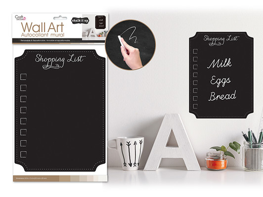 Craft Décor: 8"X10.5" Chalkboard/Wall Organizer Sticker -Item# CD989G Craft Décor: 8"X10.5" Chalkboard/Wall Organizer Sticker -Item# CD989G