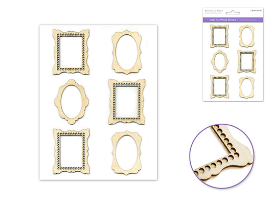 Paper Craft Embellishments: Laser Cut Wood Stickers 5"x8" Picture Mini Frames Paper Craft Embellishments: Laser Cut Wood Stickers 5"x8" Picture Mini Frames
