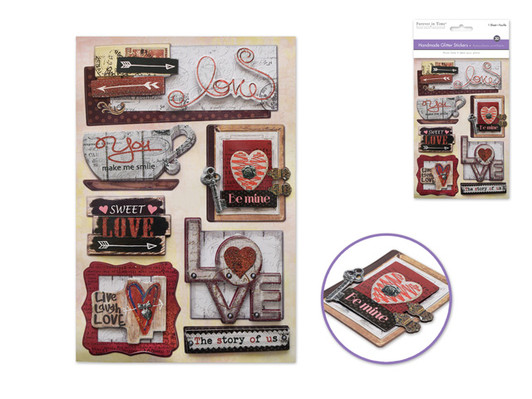 Handmade Sticker: 12.5cmx18.5cm 3D Glitter Love Decorative sticker Handmade Sticker: 12.5cmx18.5cm 3D Glitter Love Decorative sticker