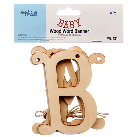 Real Wood Letter Banner, Baby Wood Letter Banner