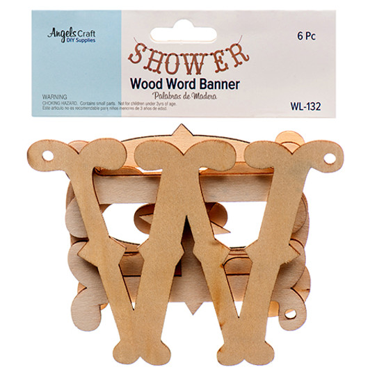 Wood Letters Shower Theme, Real Wood letter banners