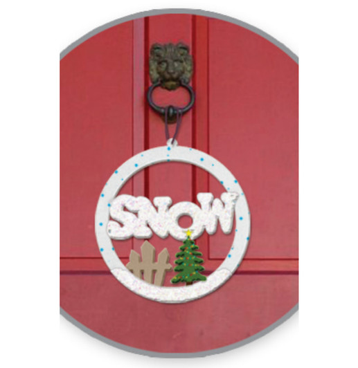 DIY Wood Ornaments, Snow Holiday Theme.