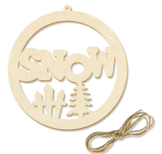snow wooden ornament