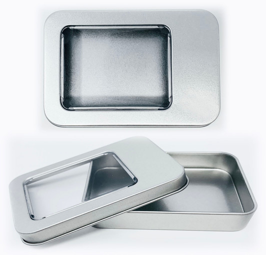 Square Tin Case With Window