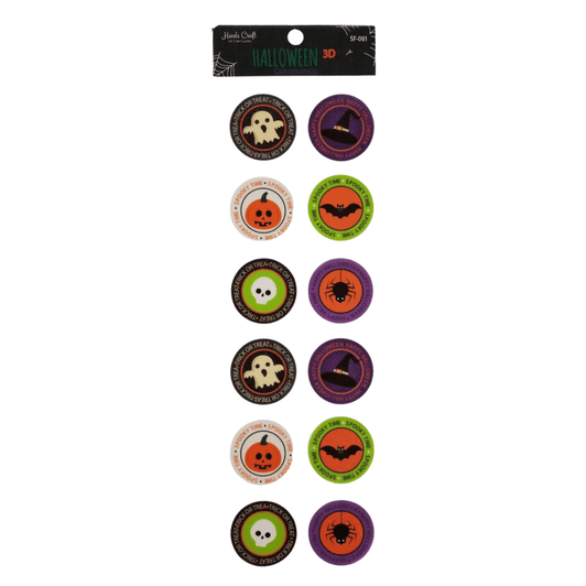 Round Halloween Stickers  3D Round Halloween Stickers  3D