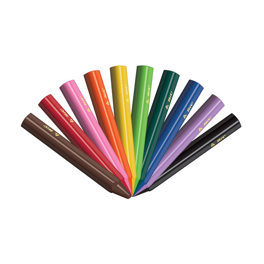 BIC Kids Triangular Crayons, Assorted Colors 10pk BIC Kids Triangular Crayons, Assorted Colors 10pk