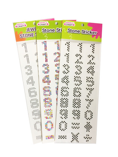 Multicolor Sticker Stones, Alphabet Multicolor Sticker Stones, Alphabet