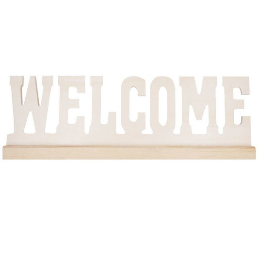 Wood Words with Base - "WELCOME" Wood Words with Base - "WELCOME"