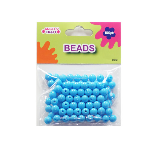 Round Beads In Blue 8mm, 100-ct. Pk. Round Beads In Blue 8mm, 100-ct. Pk.