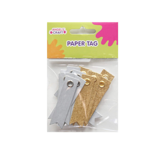 Paper Hang Tag-Gold & Silver accent, 1CMX5CM, 20-ct. Pk. Paper Hang Tag-Gold & Silver accent, 1CMX5CM, 20-ct. Pk.