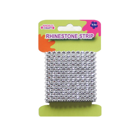 Rhinestone Banding-Silver, SS16 (4mm), Band: 60mm(w)x0.5m(L)