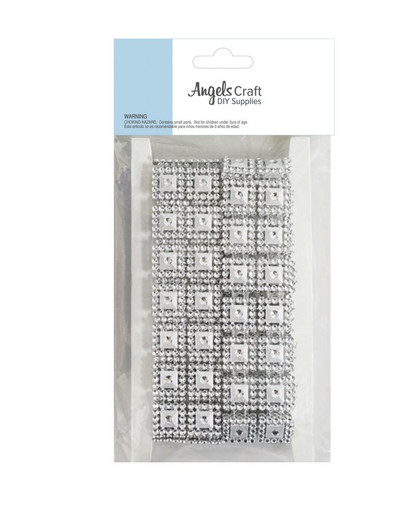 Metallic Square Embellishment Banding Silver Metallic Square Embellishment Banding Silver
