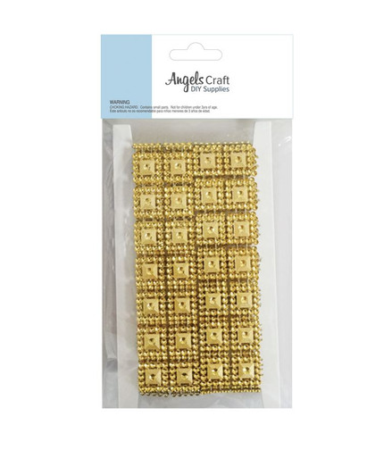 Metallic Square Embellishment Banding Gold Metallic Square Embellishment Banding Gold