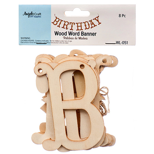 Natural Accent Wooden Letters "BIRTHDAY" 8-ct. Pk. Natural Accent Wooden Letters "BIRTHDAY" 8-ct. Pk.