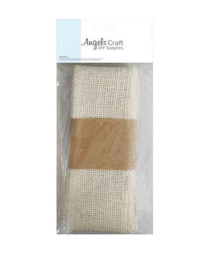 Burlap Fabric-Ivory, 6cm x 2m, 1 roll Burlap Fabric-Ivory, 6cm x 2m, 1 roll