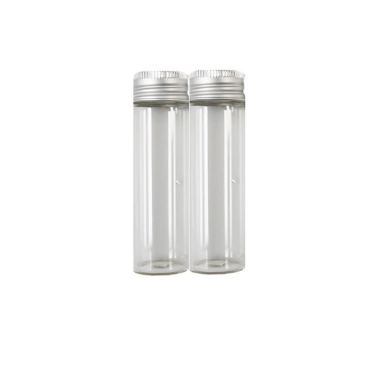 1"x3" Glass Bottles Aluminum Cap 2ct