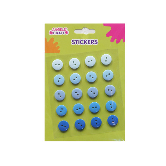 Ritz Asst Color Button Azure Sticker. 20-ct. Pk