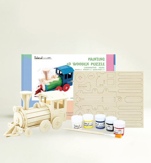 DIY 3D Wooden Puzzle with Paint Kit. DIY 3D Wooden Puzzle with Paint Kit.