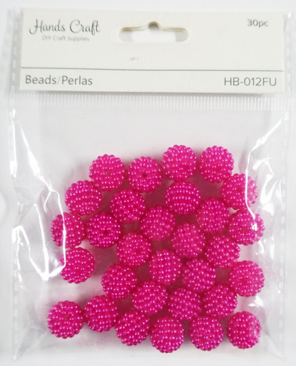 Hand Crats Beads, Poppy Beads, 30pc, 13mm Hand Crats Beads, Poppy Beads, 30pc, 13mm