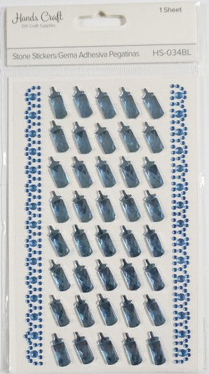 Charming Metalic Blue,Baby Bottle Stone Stickers. Charming Metalic Blue,Baby Bottle Stone Stickers.