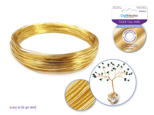 Beading /Jewelry Wire: Tiger Tail 7-strand .012 Diam (.30mm) 12m