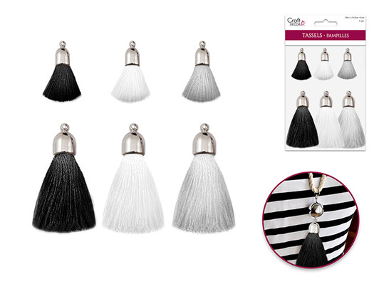 Craft Decor: 2cm+4.5cm Tassels x6 Asst Craft Decor: 2cm+4.5cm Tassels x6 Asst