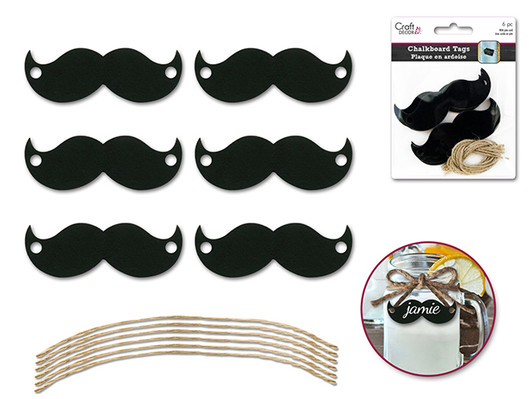 Craft Decor: Chalk-It-Up Tags w/Jute Cord x6 Craft Decor: Chalk-It-Up Tags w/Jute Cord x6