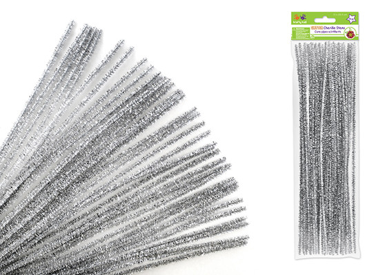 Tinsel Chenille Stems: 6mmx30cm 35/pk Glitter Pipe Cleaners -Item