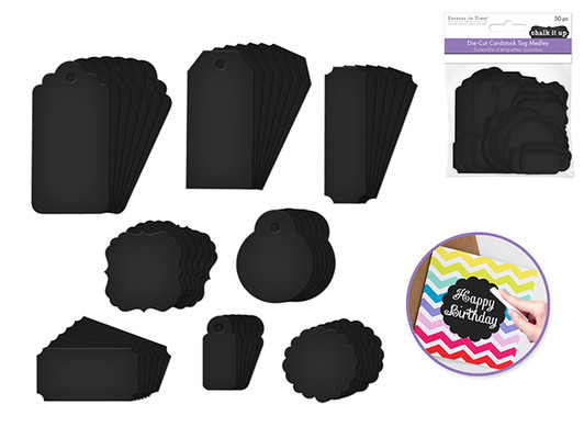 Paper Craft Embellishments: Die-Cut Cardstock Tags Medley 50pc Paper Craft Embellishments: Die-Cut Cardstock Tags Medley 50pc