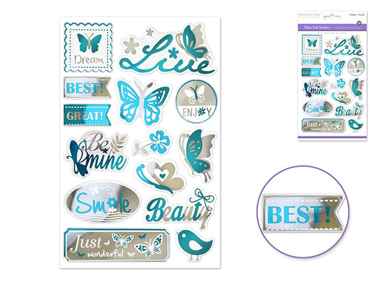 Paper Craft Sticker: 12.5cmx18.5cm 3D Puffy Foil Clear Paper Craft Sticker: 12.5cmx18.5cm 3D Puffy Foil Clear