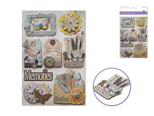 Handmade Sticker: 12.5cmx18.5cm 3D Glitter Themed Handmade Sticker: 12.5cmx18.5cm 3D Glitter Themed