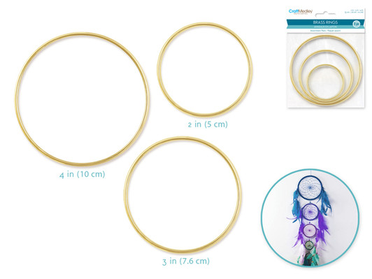 Brass Rings: Assortment Pack x4  (1"+2"+3"+4") Brass Rings: Assortment Pack x4  (1"+2"+3"+4")