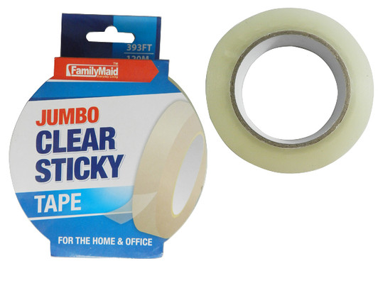 FamilyMaid-Brand, Transparent tape Tearing Resistant,  131Yd x 1", 3"Core.