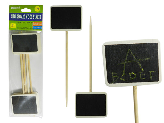 4PC Chalkboard Wooden Stakes, Size: 2.6" X 1.8" And 5.9" L 4PC Chalkboard Wooden Stakes, Size: 2.6" X 1.8" And 5.9" L