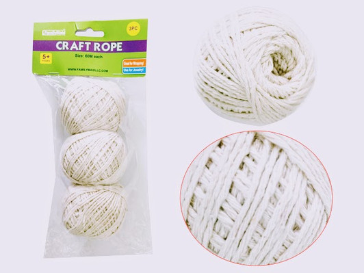 3PC Craft Twine Rope, 60m Each