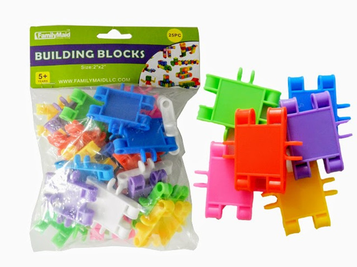 25PC BUILDING BLOCKS 8 ASST CLR