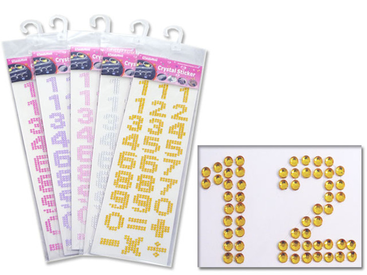 Rhinestone Number Stickers