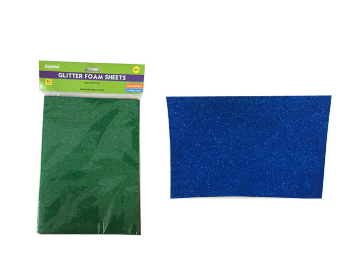 5PC CRAFT GLITTER FOAM SHEETS