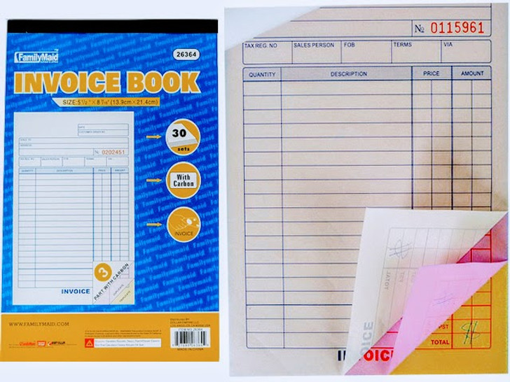 3 Part Invoice Book, 30 Sets