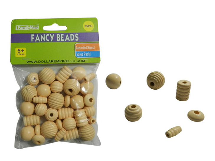 35PC CRAFT WOOD BEADS