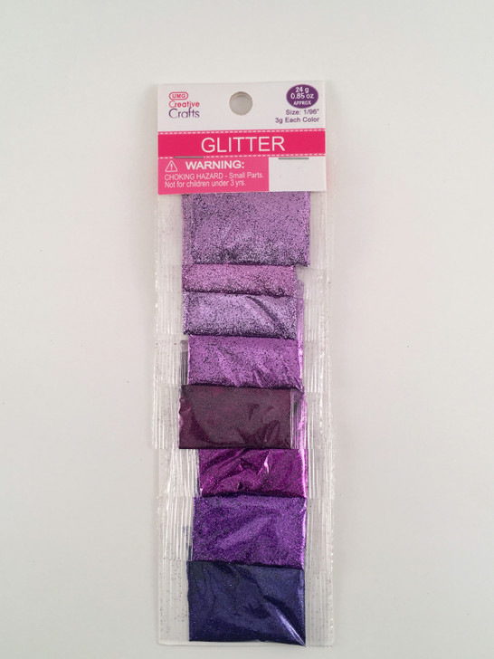 Glitter Purple Ascending Palette, Size 1/96'' 3gm each color.