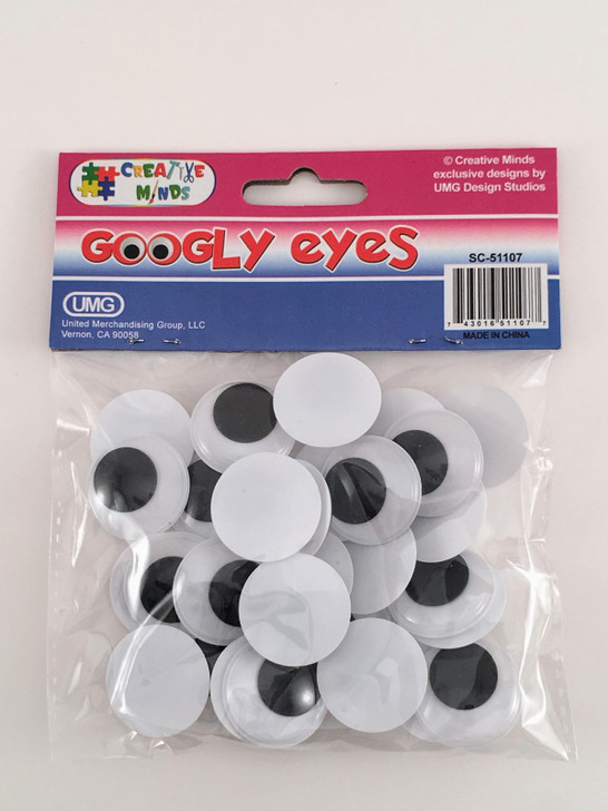 GOOGLY EYES; ROUND 24MM 30CT