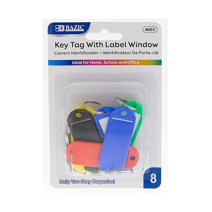 Key Tag With Label Window (8/Pack)